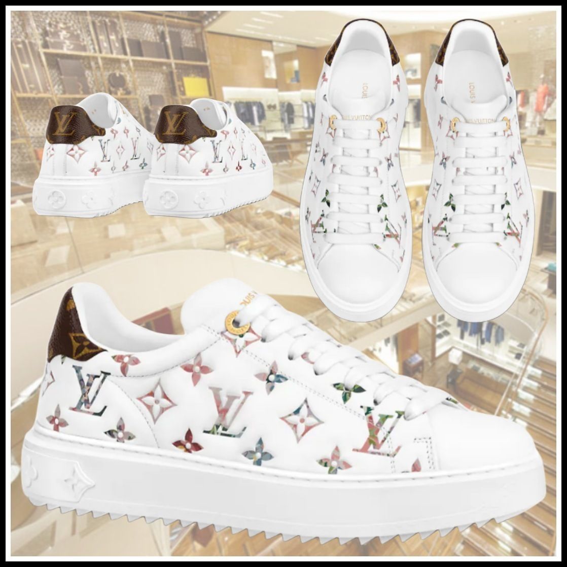 LOUIS VUITTON】1AAOSP タイムアウト・ライン スニーカー (Louis ハッピープライス LOUIS スニーカー タイムアウト・ライン VUITTON スニーカー