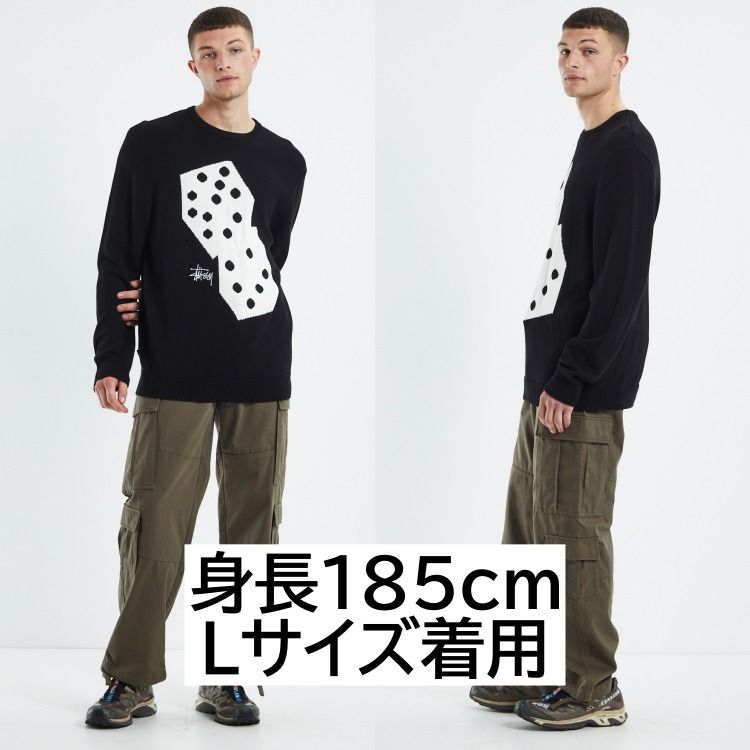 STUSSY ステューシー DICE KNIT CREW ロゴ ニットセーター (STUSSY