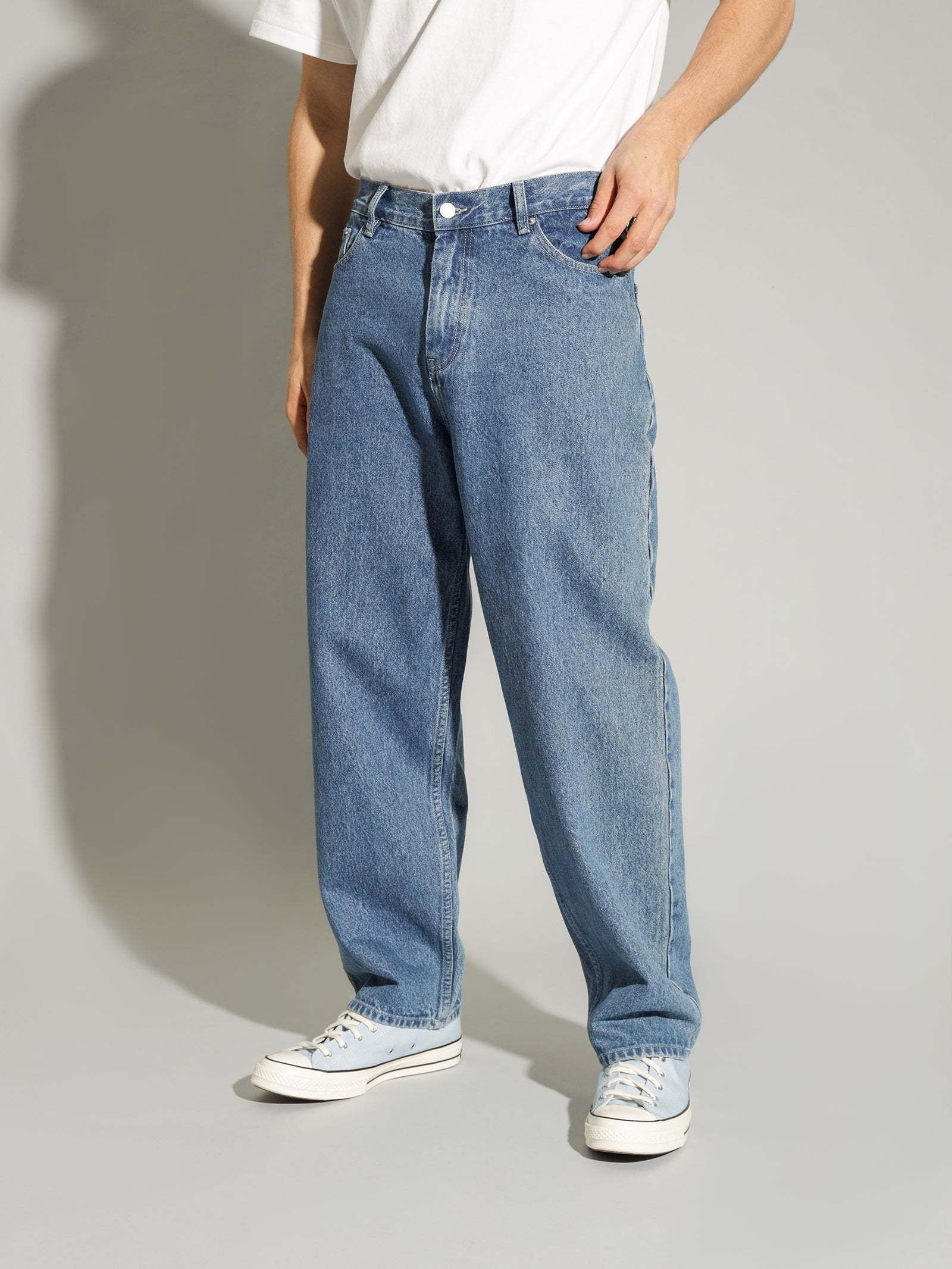 STUSSY ステューシー BIG OL JEANS MID BLUE デニムジーパン (STUSSY