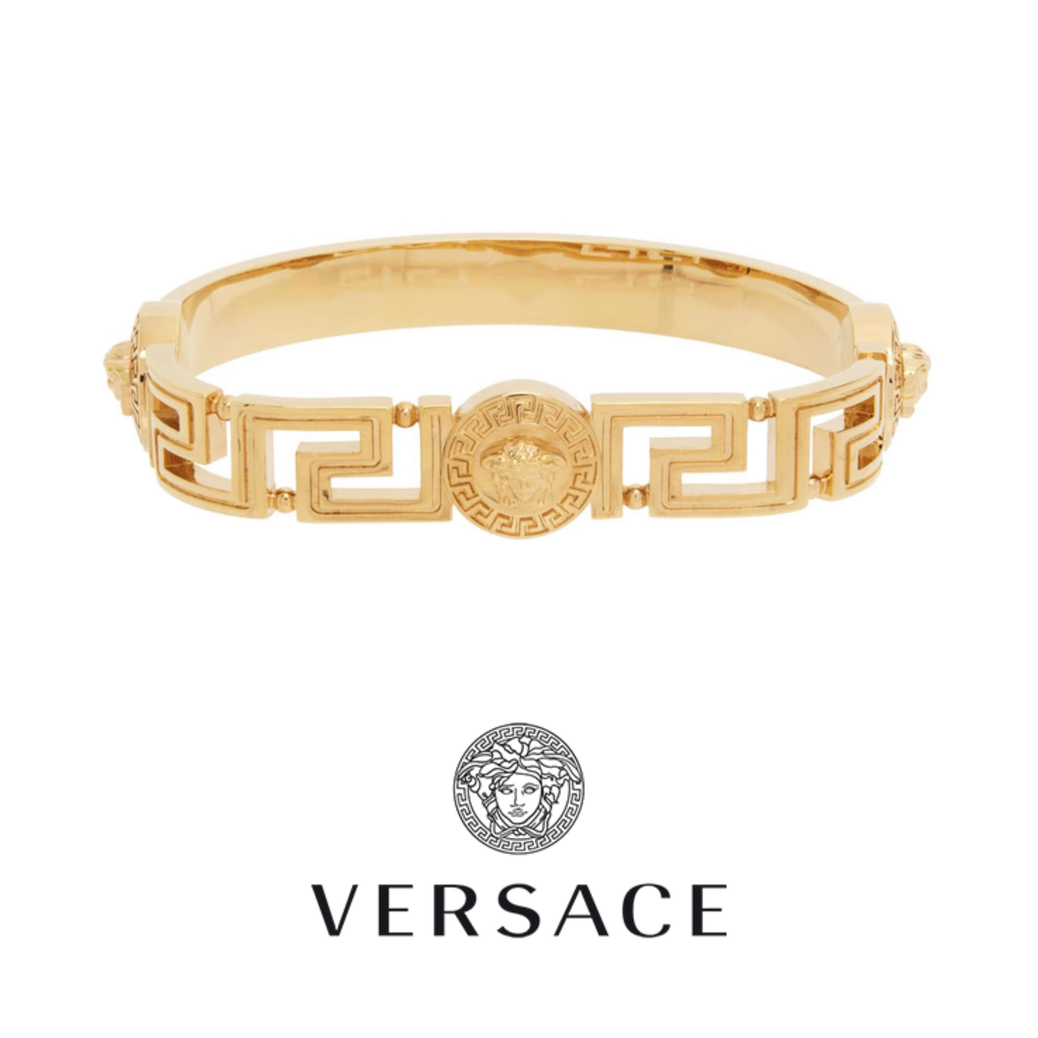 VERSACE】ゴールド グレカ メドゥーサ カフブレスレット (VERSACE 格安人気 ヴェルサーチ ゴールド メドゥーサ ブレスレットゴールド リング