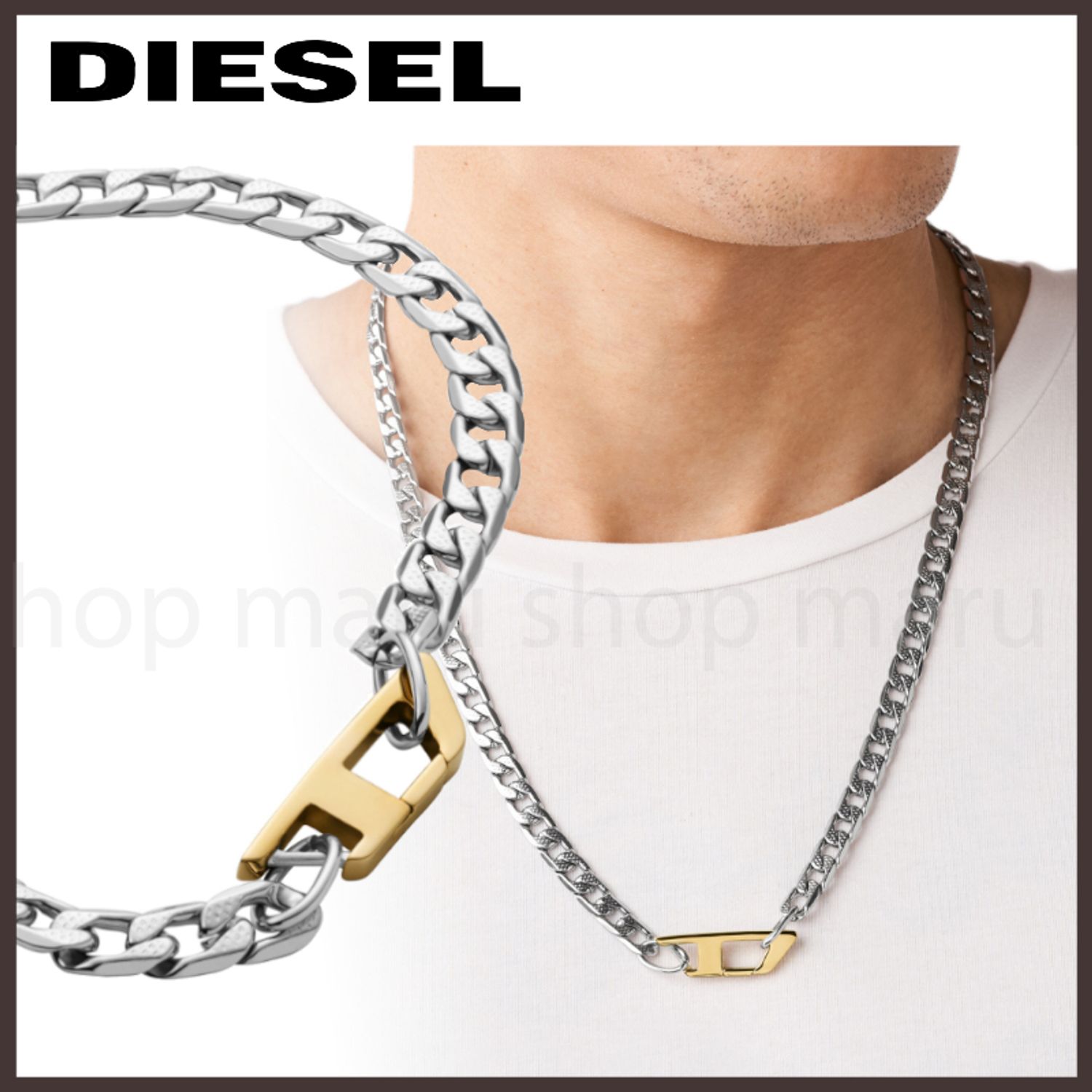 DIESEL シルバーチェーンネックレス DX1412 かむ