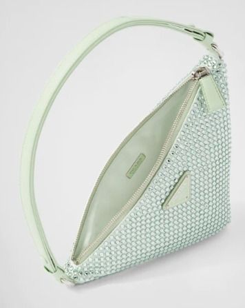 新作♪PRADA クリスタルスタッズ付きサテンポーチ - www ...