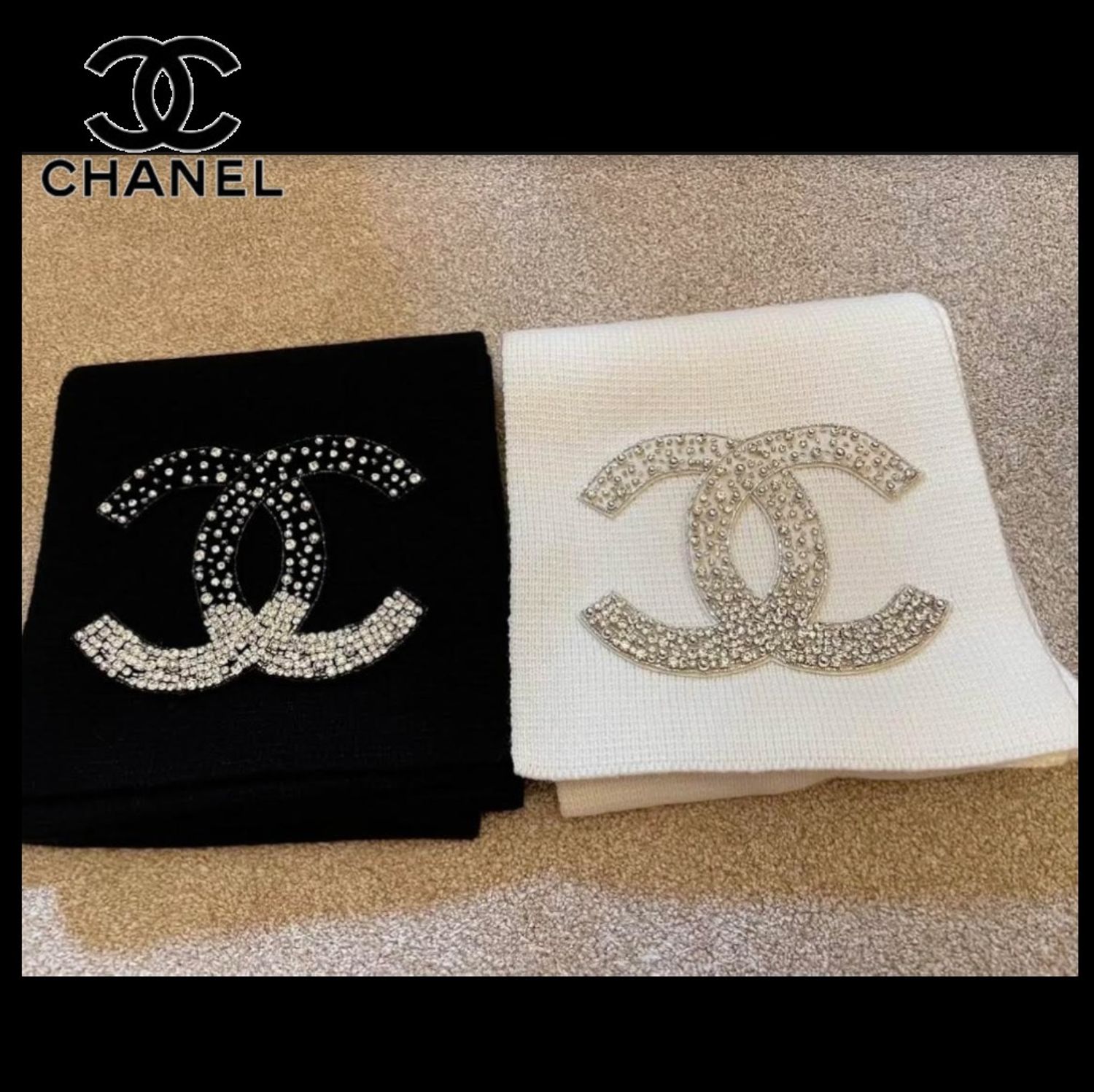 キラキラロゴが可愛い Chanel スカーフ マフラー Chanel マフラー ストール 63 B Buyma