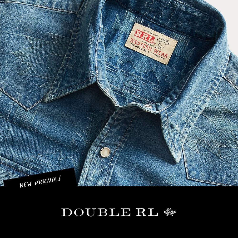 スリムフィット インディゴ ジャカード ウエスタン シャツ (RRL/シャツ