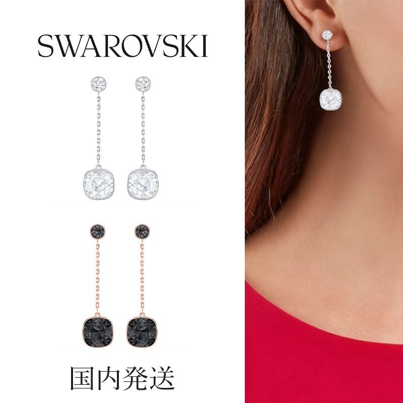 Swarovski＊ ラチチュード チェーン ドロップ ピアス (SWAROVSKI