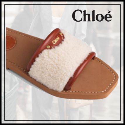Chloe】WOODY SLIDES 大人気☆ ボア サンダル ベージュ (Chloe ...