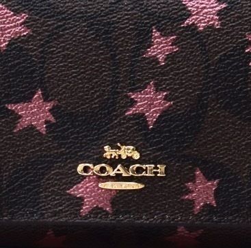 Coachポップスターシグネチャーロゴスモール三つ折り財布ミニ