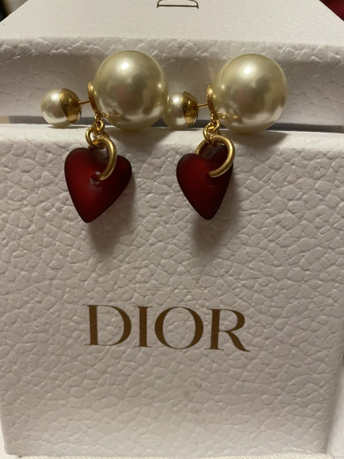 DIOR 国内発送 TRIBALES ピアス ハート レジンパール 可愛い (Dior
