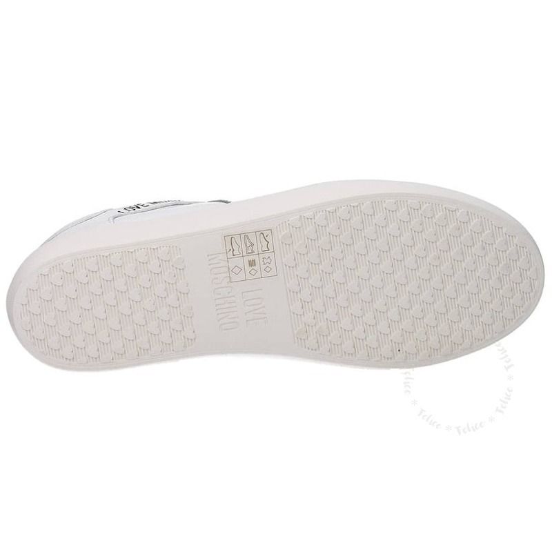 ＊LOVE MOSCHINO＊ ハートパッチ レースアップスニーカー Love Moschino Women's Sneakers High-Top Shoes Heart Patch