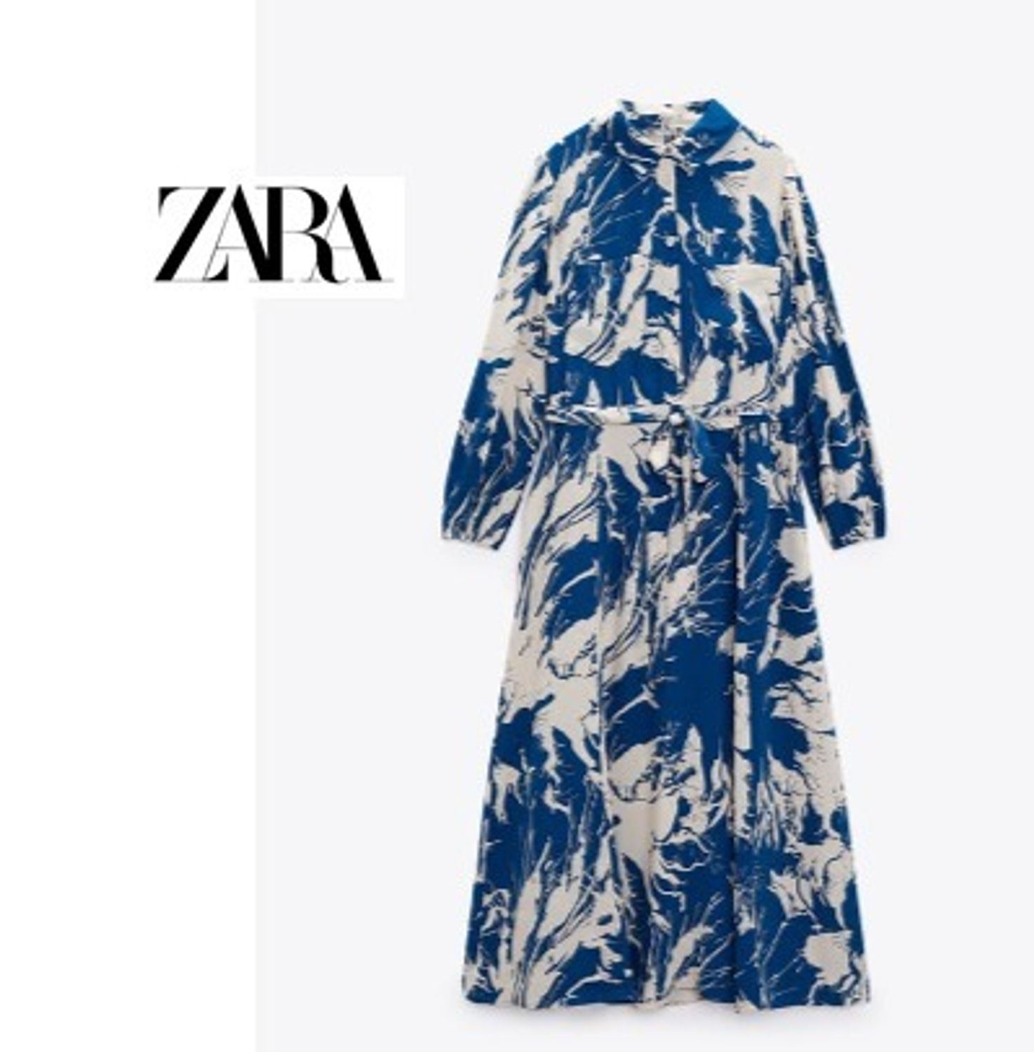 新作 Zara ザラ プリント ミディワンピース Zara ワンピース 5216 250 Buyma