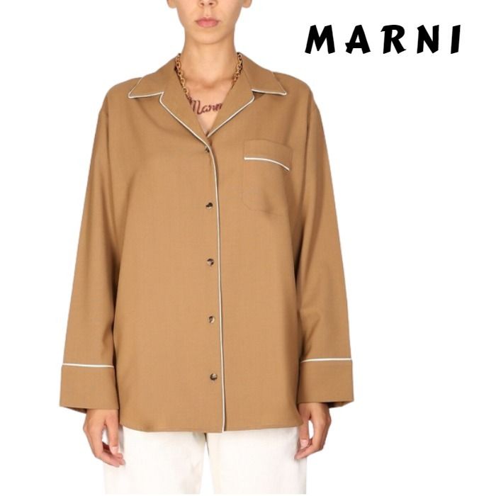 MARNI】マルニ トロピカルウール製 オーバーシャツ (MARNI/ブラウス