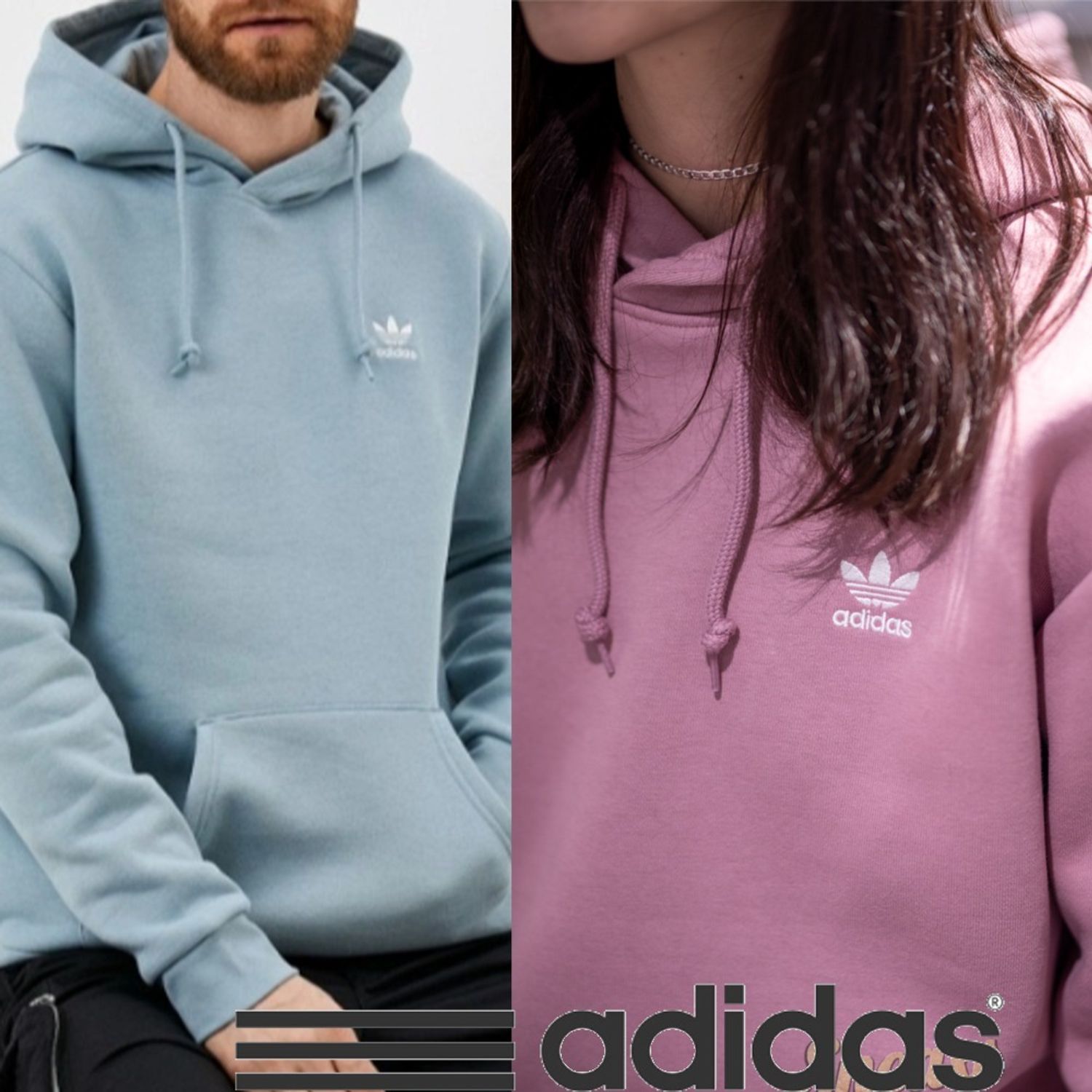 Adidas 4色トレフォイルパーカー 男女共に大人気 ペアにも Adidas パーカー フーディ Buyma