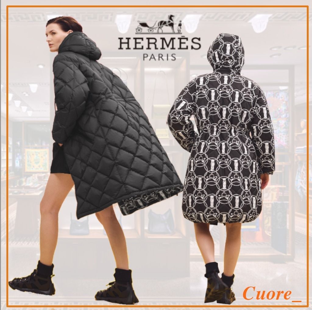 リバーシブルで着れる♪】HERMES ロングダウンコート - www ...