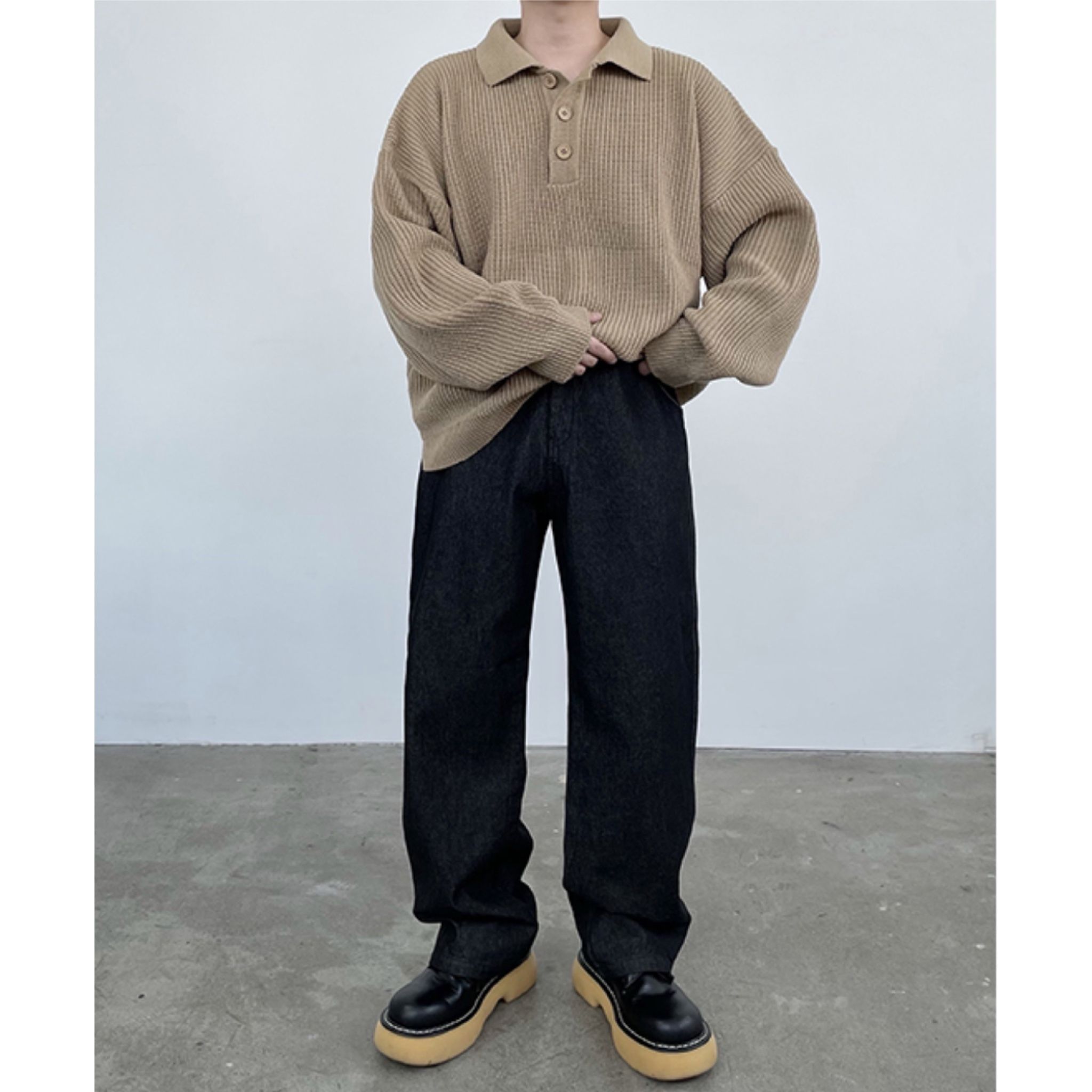 送料込] Huecloset◇Chillin Collar Over Knit (4 colors) (HUE