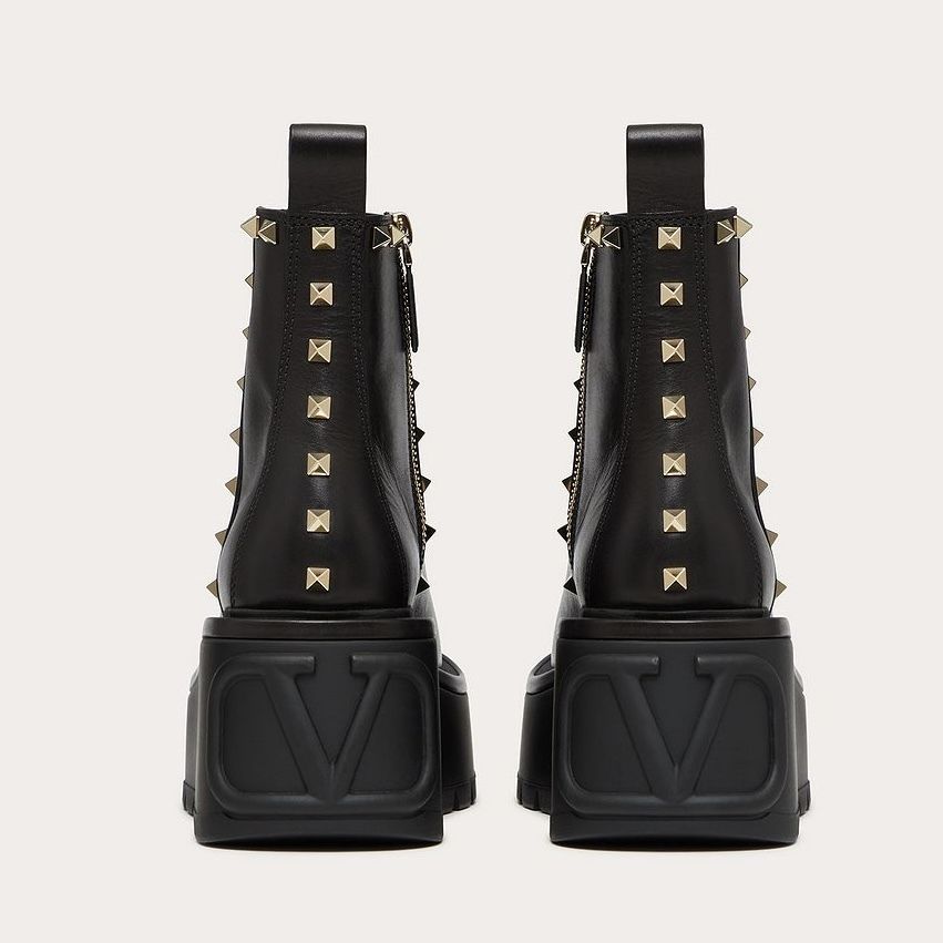 VALENTINO ユニークフォーム カーフスキン アンクルブーツ 8.5cm ...
