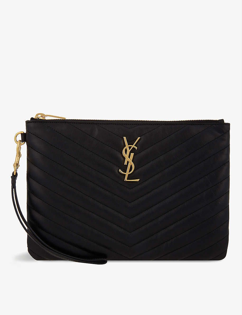 国内発送】サンローラン ポーチ キルティングレザー (Saint Laurent