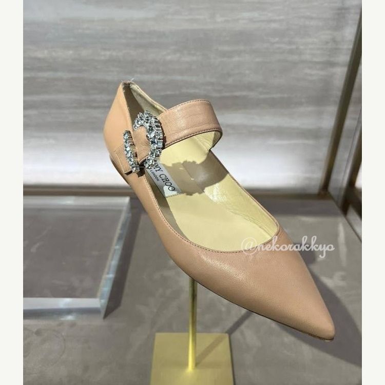 JIMMY CHOO ジミー チュウ GINNY ビジュー装飾フラットシューズ