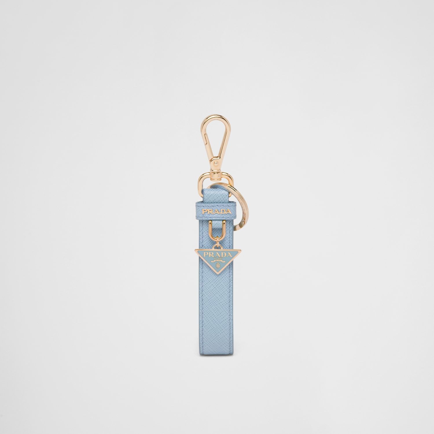 PRADA サフィアーノレザー キーホルダー 大人気ギフト】PRADA◇サフィアーノレザー キーホルダー ロゴ