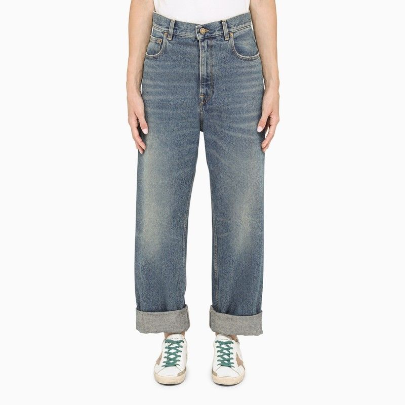 Golden Goose Deluxe Brand Baggy jeans with blue ups (Golden
