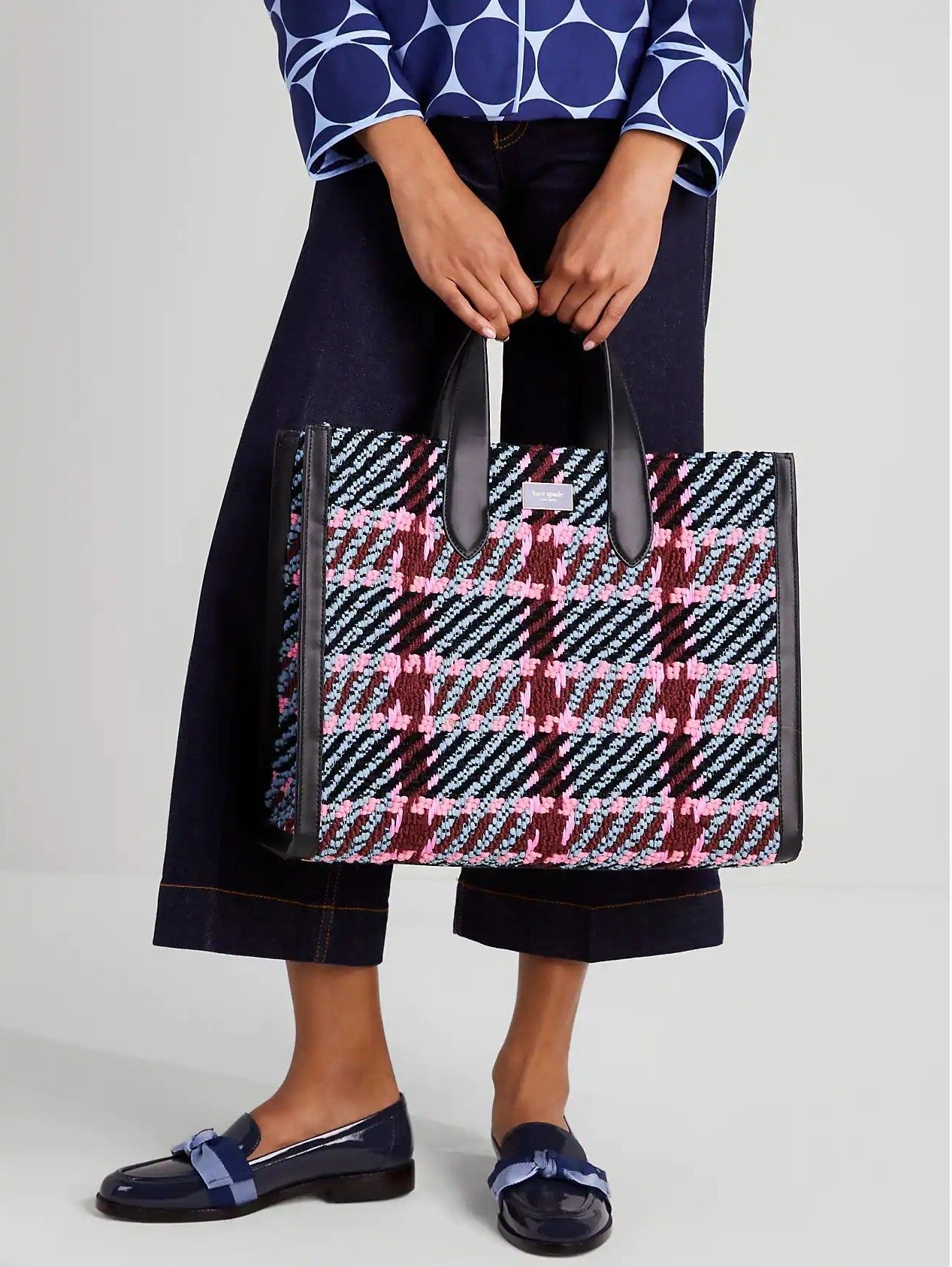 ケイトスペード ♤ マンハッタン チェック ラージ トート (kate spade ...