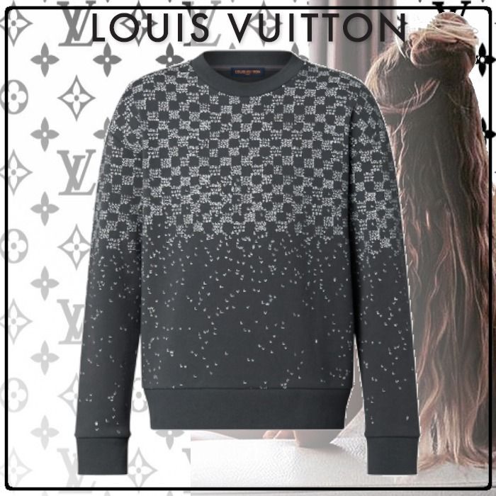 新作 Louis Vuittonダミエスプレッドプリンテッドスエットシャツ