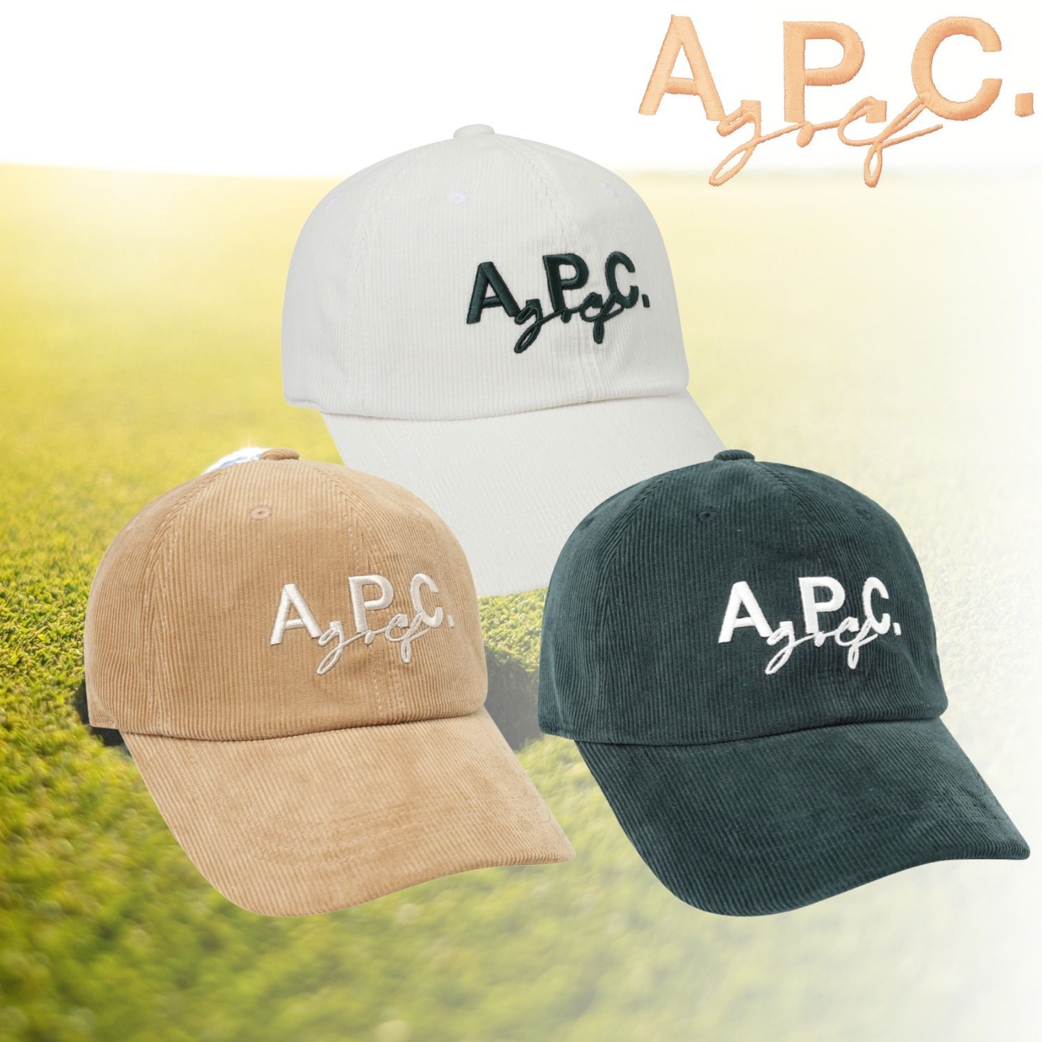 A.P.C. GOLF アーペーセーゴルフ Knotweed コーデュロイキャップ ...