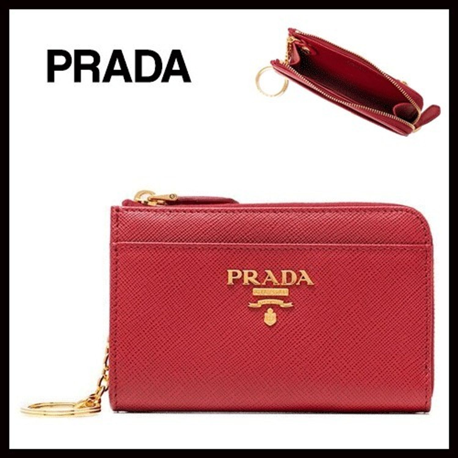 PRADA正規品/関税送料込み SAFFIANO レザーキーケース (PRADA/キー