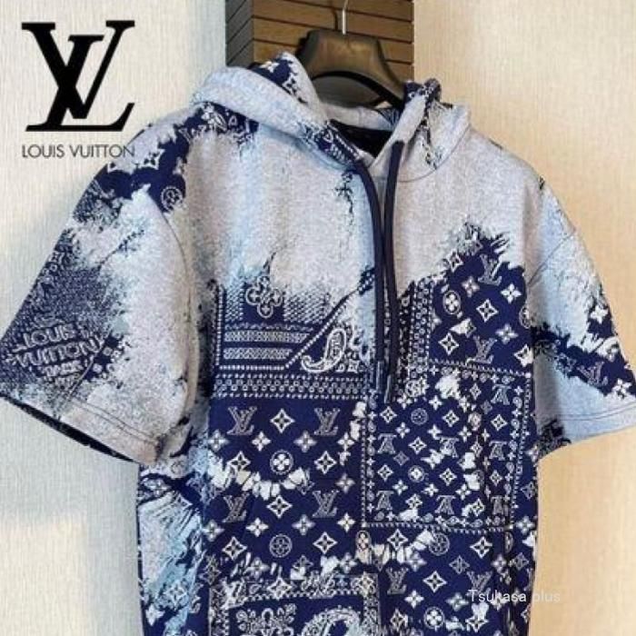在庫僅か】LV モノグラムバンダナショートスリーブ フーディ (Louis