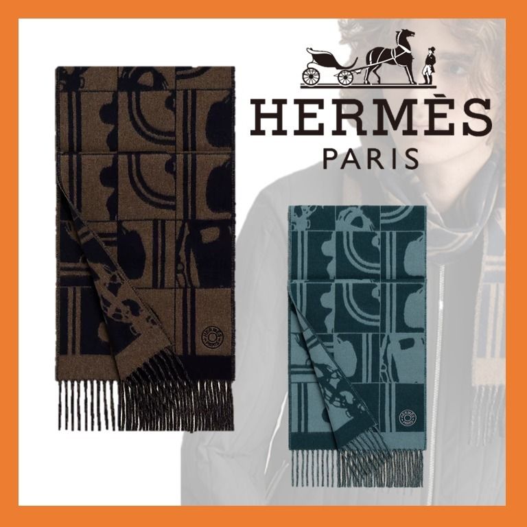 HERMES】カシミアマフラー ブリッド・ドゥ・ガラ/無秩序 (HERMES ...