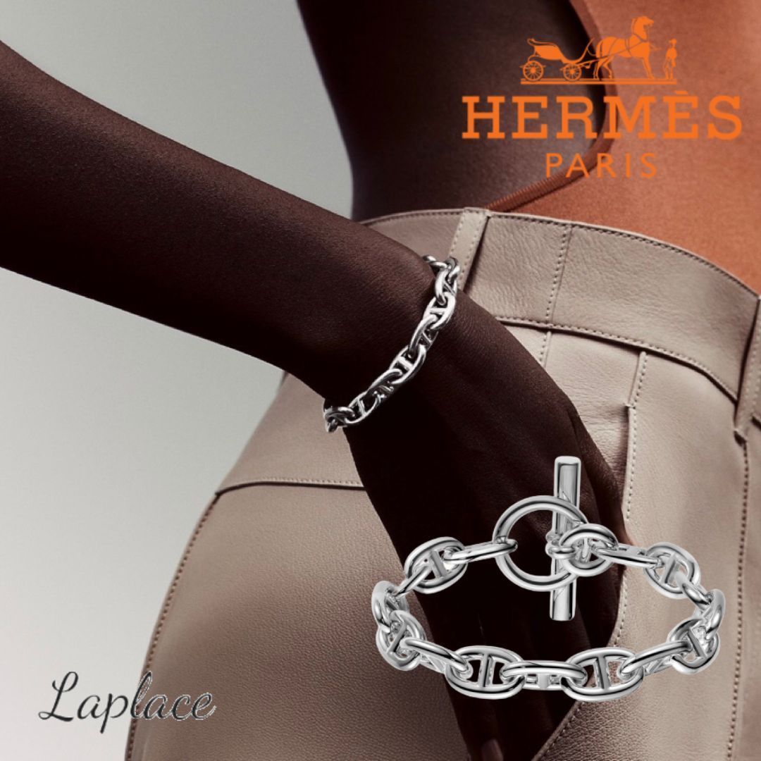 正規店買付♪【HERMES】Chaine d'Ancre シルバーブレスレット MM 訳あり商品 Chaine dAncre ブレスレットMM HERMES ブレスレット