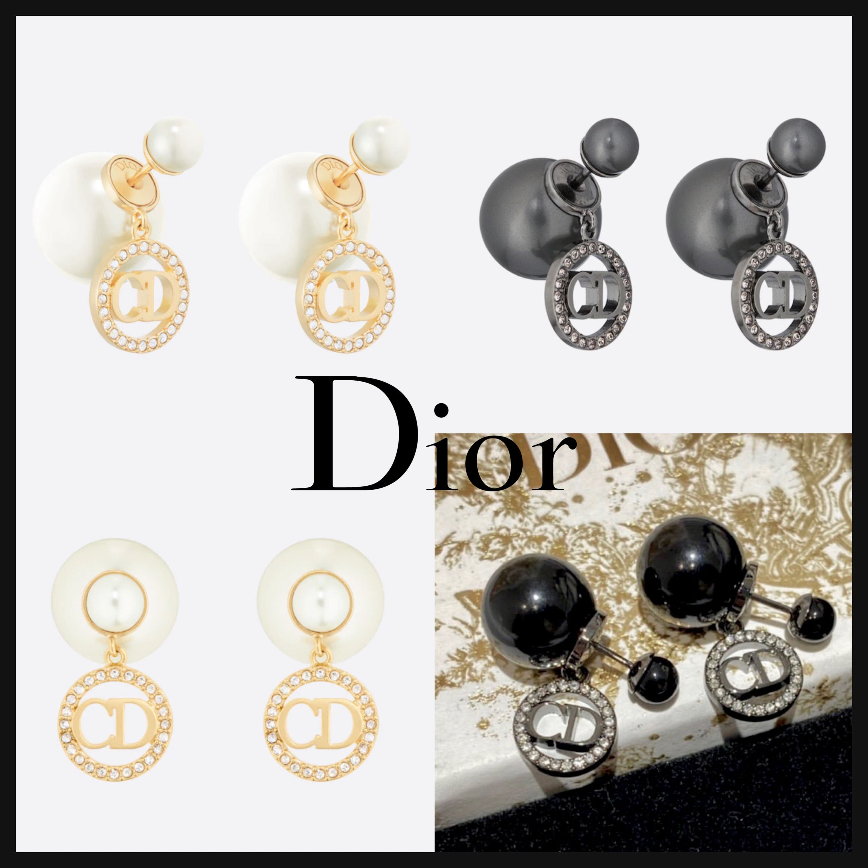 DIOR】ディオール TRIBALES ピアス☆ブラック☆クール