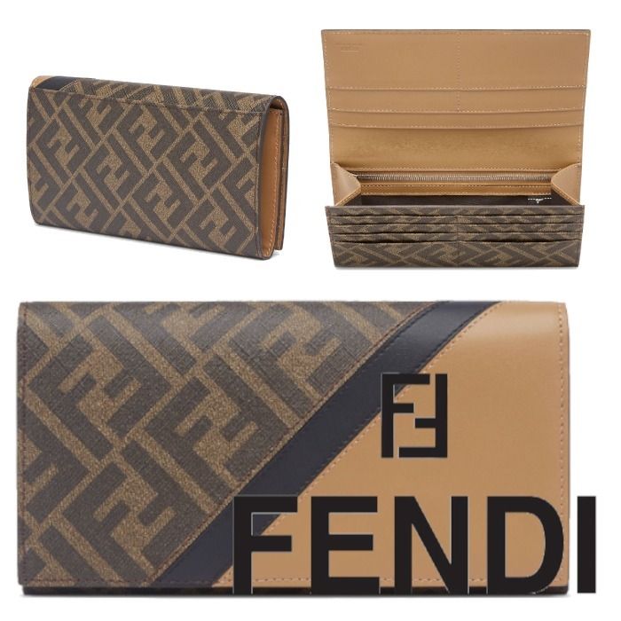FENDI ブラウンファブリック財布】 - globalshippingmasterltd.com