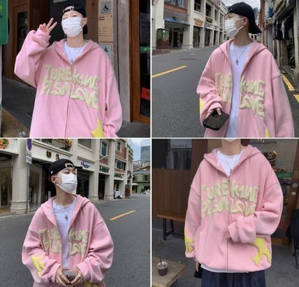 ストリート ロゴ ゆったり 全3色 ジップパーカー 韓国 送料無料 ストリート ロゴ ゆったり 全3色 ジップパーカー 韓国 送料無料