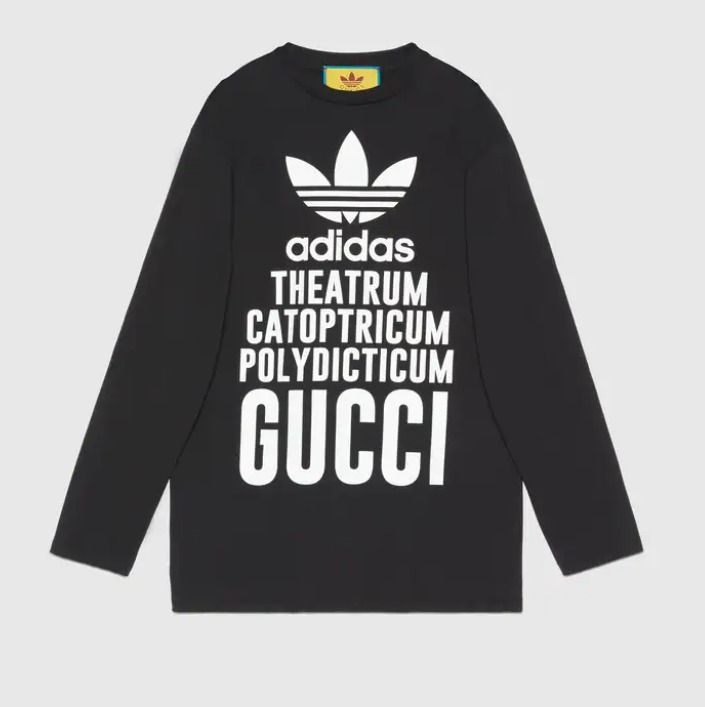 話題コラボ adidas x Gucci ロングスリーブ コットン Tシャツ (GUCCI/T