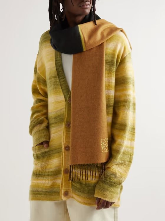 LOEWE ロエベ バイカラー スカーフ (ウール&カシミヤ) (LOEWE/マフラー