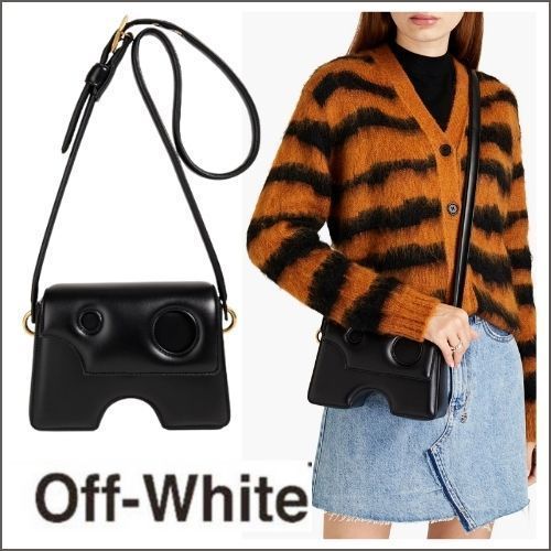 OFF-WHITE】レザー カットアウト 2Wayショルダーハンドバック (Off