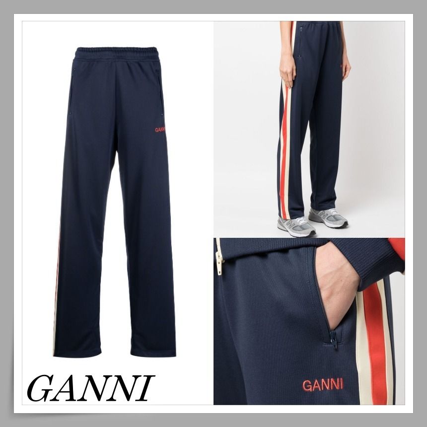 送関込* ♢GANNI♢ トラック パンツ ストライプ (Ganni/パンツ オンライン激安 GANNI ジャージパンツ その他