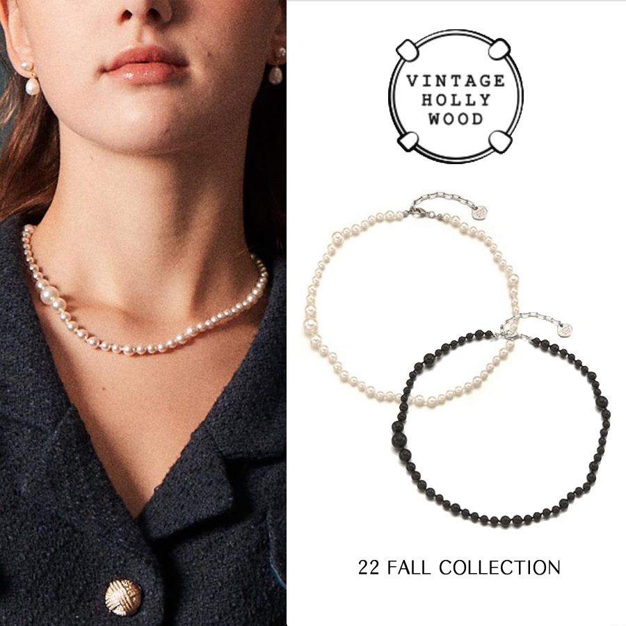 Vintage Hollywood☆Classic Pearl Silky Necklace/追跡付 (VINTAGE