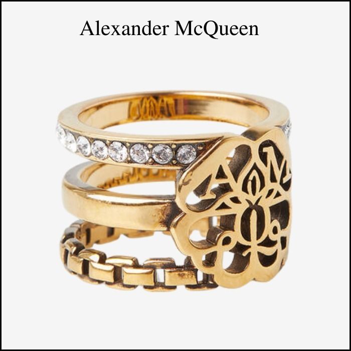 レア【Alexander McQueen】ゴールド シールカット アウト リング レア【Alexander McQueen】ゴールド シールカット アウト リング