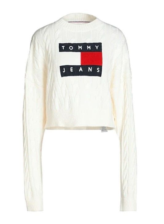関送込み☆TOMMY JEANS ボクシーフラグ ケーブルニット セーター