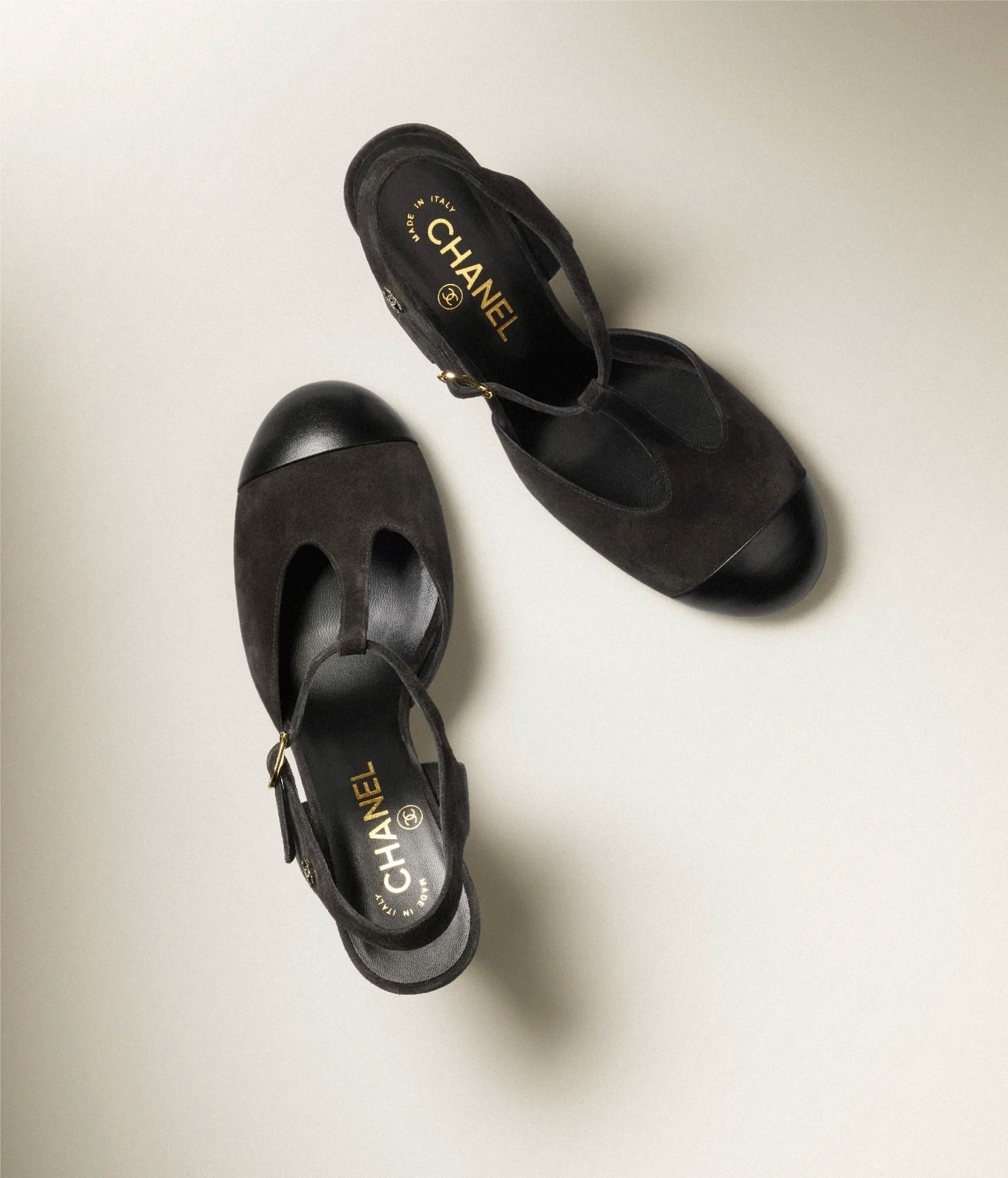 CHANEL シューズ スエード カーフスキン ラムスキン & ストラス ...