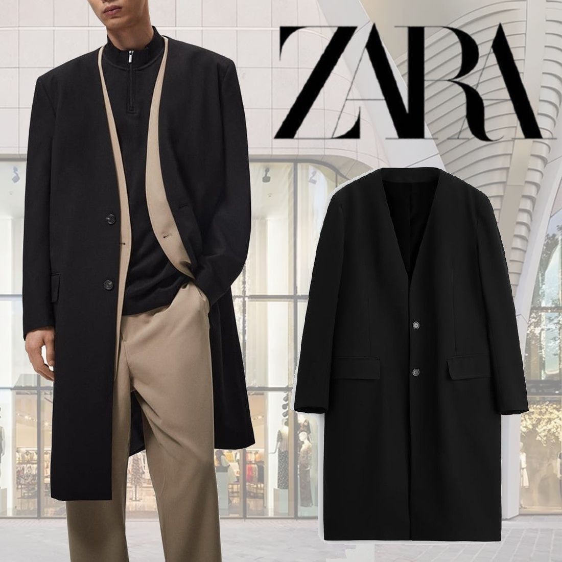 ZARA(ザラ)ノーカラーコート | tspea.org