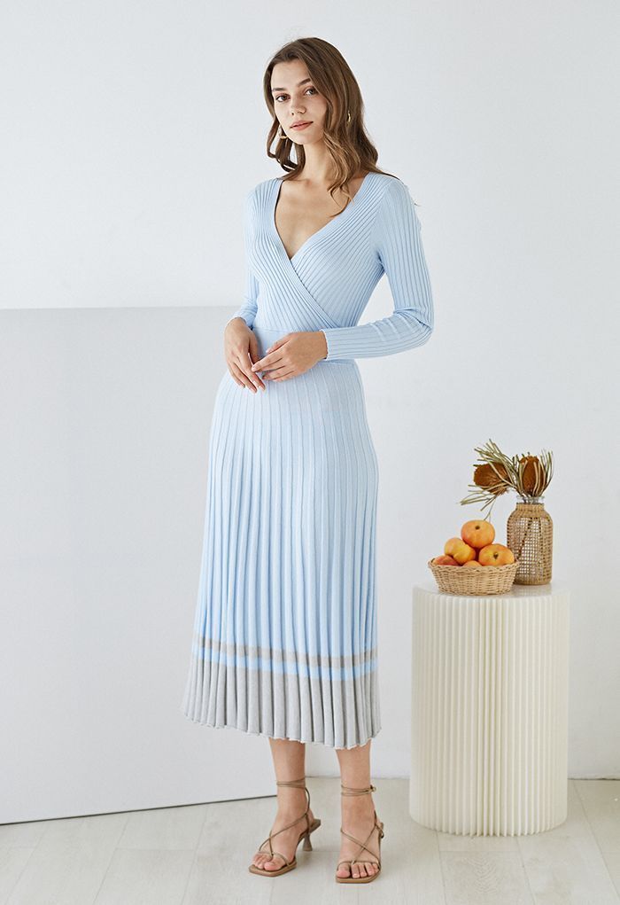 CHICWISH★ネックリボンニットワンピース☆ 145-174497-0909.jpg