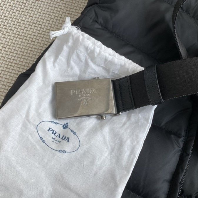 すぐ届く!【PRADA】プラダ ロゴ ベルト付き ロング ダウン (PRADA ...