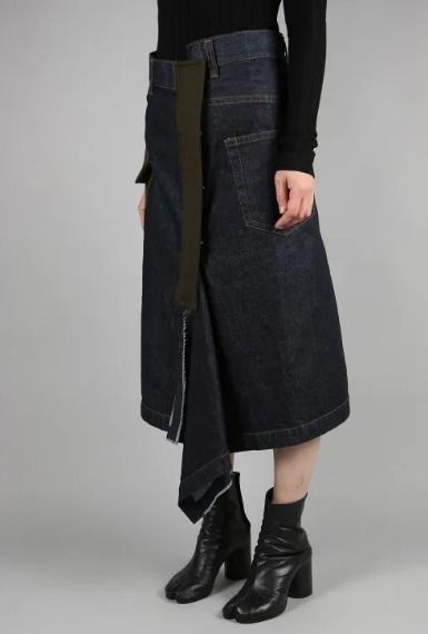 sacai 大人綺麗 デニムスカート アシンメトリー デザイン サカイ