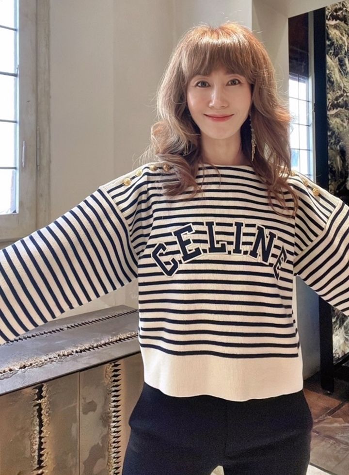 大特価! CELINE セリーヌ ボーダー エンブロイダリー セリーヌ マリー