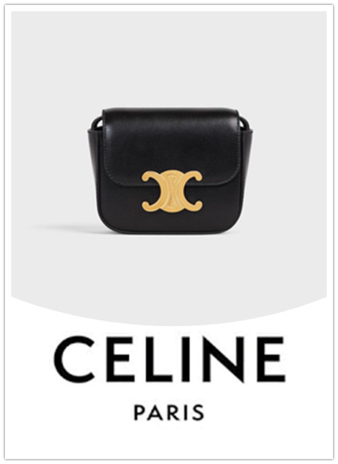 CELINE ミニ トリオンフ / シャイニーカーフスキン ブラック (CELINE ...