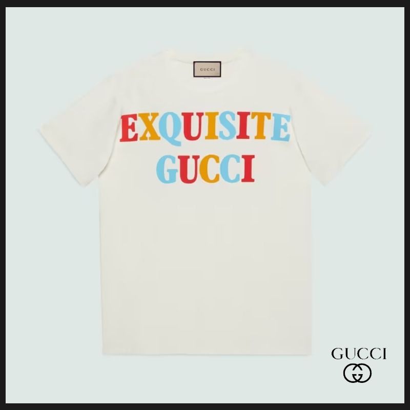 22-23 新作 グッチ ヘビーコットンジャージー Tシャツ プリントT