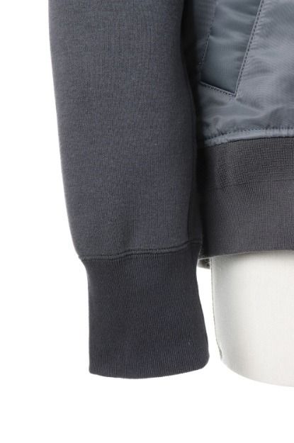sacai スポンジ スウェット × ナイロン ツイル フーディー