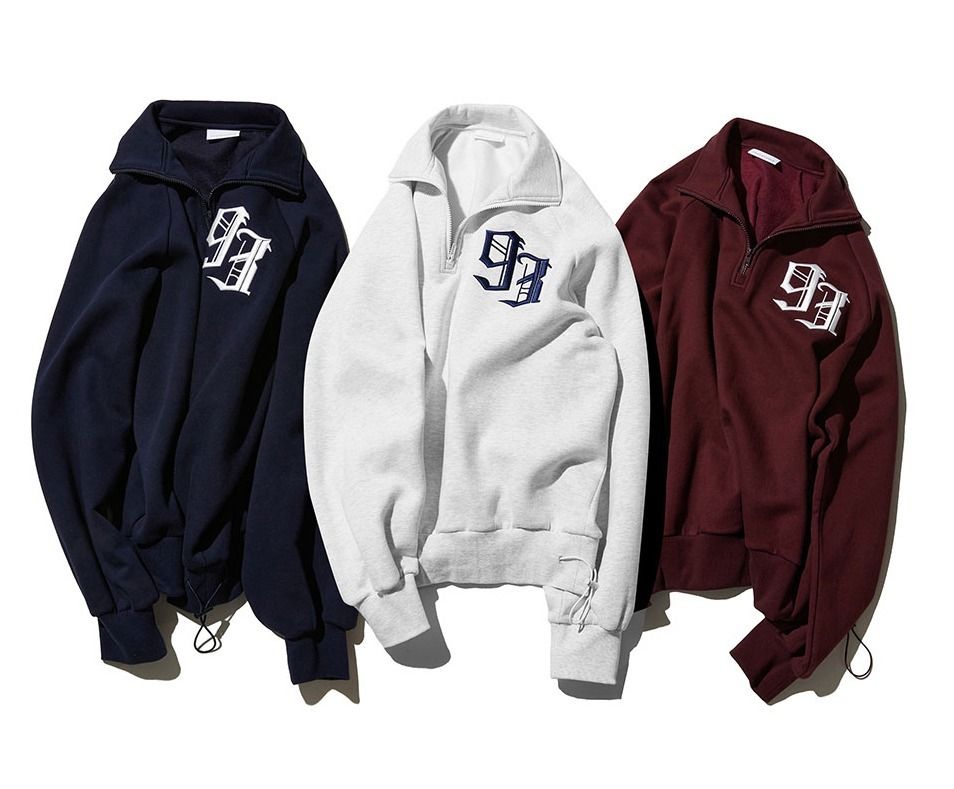 ●1993STUDIO●93 LOGO HALF ZIP-UP 男女兼用 スウェット ロゴ ☆送料・関税込☆1993 STUDIO☆93 LOGO HALF ZIP-UP